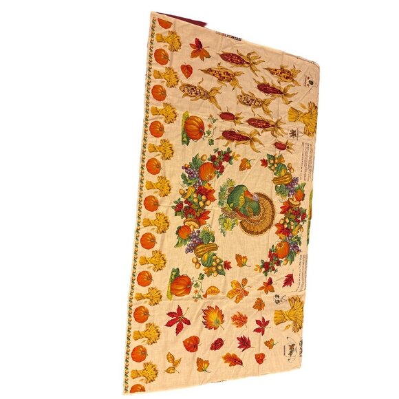 American Harvest Appliques Fabric Panel - Thanksgiving Decor Quilting & Crafts - Picture 3 of 8